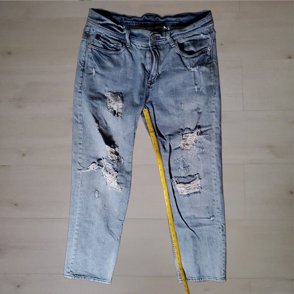 Armani Exchange AX Distressed Denim Jeans Mens Size 30S Grunge Y2K Streetwear - Picture 9 of 9